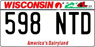 WI license plate 598NTD