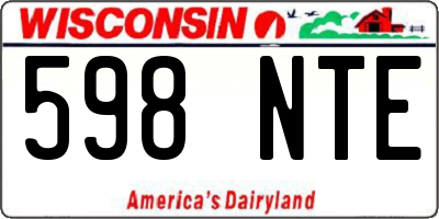 WI license plate 598NTE