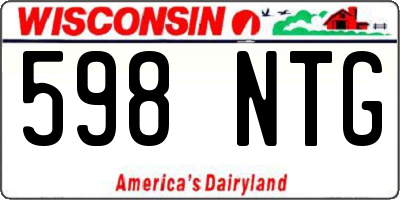 WI license plate 598NTG