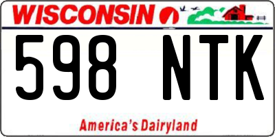 WI license plate 598NTK