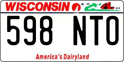 WI license plate 598NTO