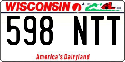 WI license plate 598NTT