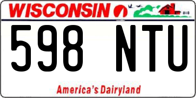 WI license plate 598NTU