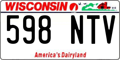 WI license plate 598NTV