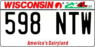 WI license plate 598NTW