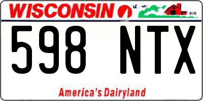 WI license plate 598NTX
