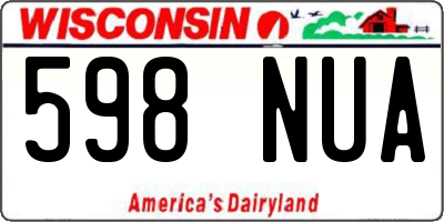 WI license plate 598NUA