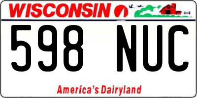 WI license plate 598NUC