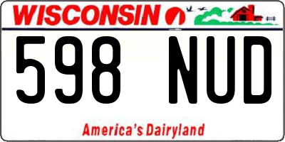 WI license plate 598NUD