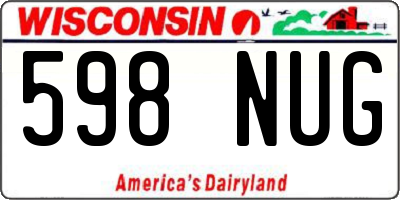 WI license plate 598NUG