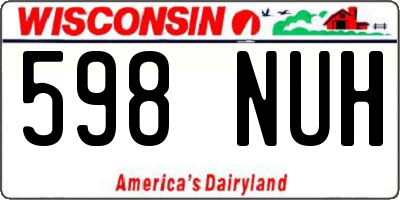 WI license plate 598NUH