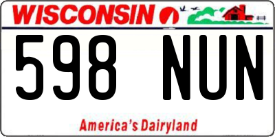 WI license plate 598NUN