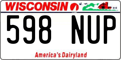 WI license plate 598NUP