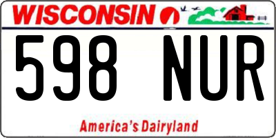 WI license plate 598NUR