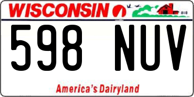 WI license plate 598NUV