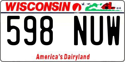 WI license plate 598NUW