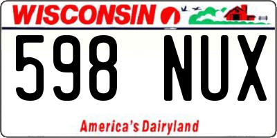 WI license plate 598NUX