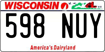 WI license plate 598NUY
