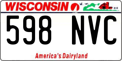 WI license plate 598NVC