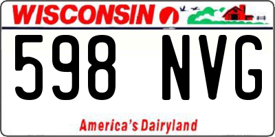 WI license plate 598NVG
