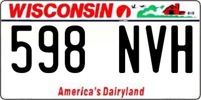 WI license plate 598NVH