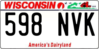 WI license plate 598NVK