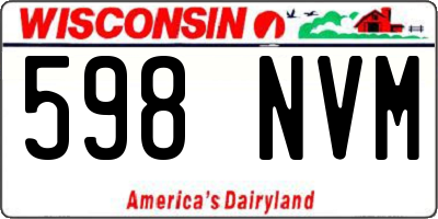 WI license plate 598NVM