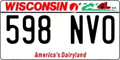 WI license plate 598NVO