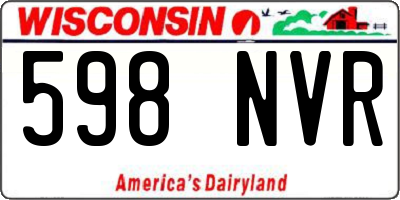 WI license plate 598NVR