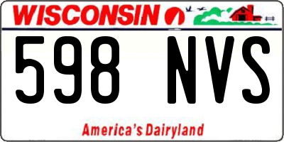 WI license plate 598NVS