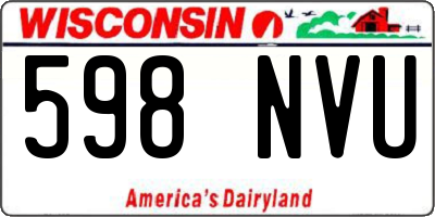WI license plate 598NVU