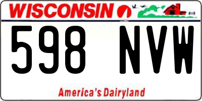 WI license plate 598NVW