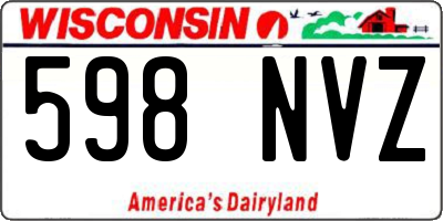 WI license plate 598NVZ