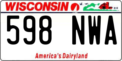 WI license plate 598NWA