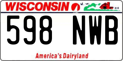 WI license plate 598NWB