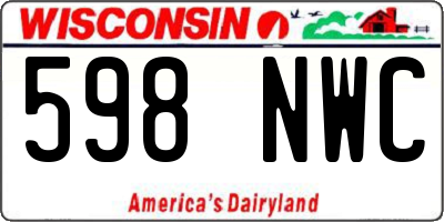 WI license plate 598NWC