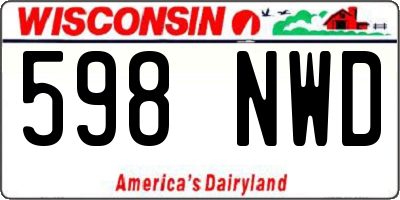 WI license plate 598NWD