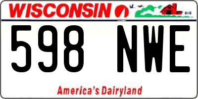 WI license plate 598NWE