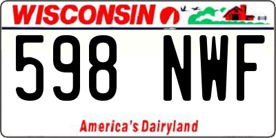 WI license plate 598NWF