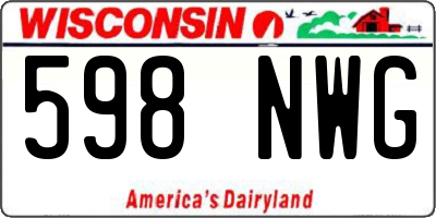 WI license plate 598NWG