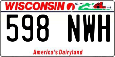 WI license plate 598NWH