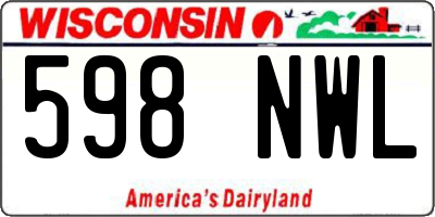 WI license plate 598NWL
