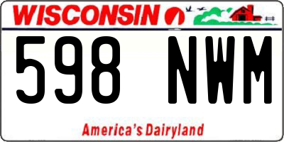 WI license plate 598NWM