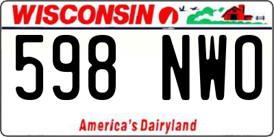 WI license plate 598NWO