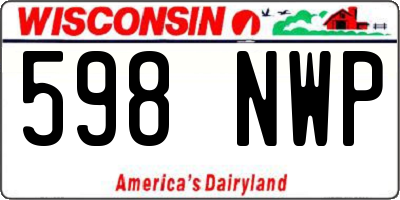 WI license plate 598NWP