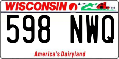 WI license plate 598NWQ