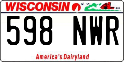 WI license plate 598NWR