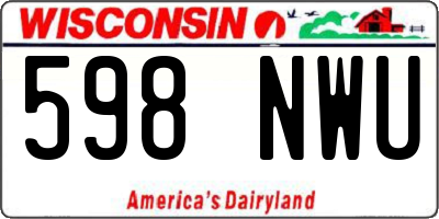 WI license plate 598NWU