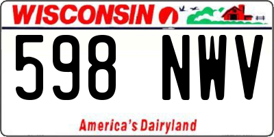 WI license plate 598NWV