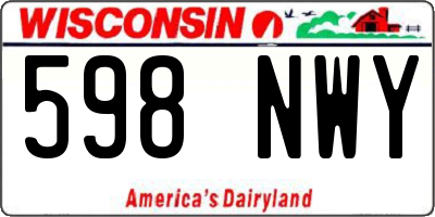 WI license plate 598NWY